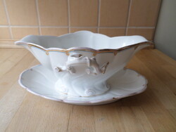 Antik Fischer & Mieg (Pirkenhammer) porcelán szószos kínáló