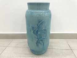 Zsolnay alapmázas madaras váza Sinkó András terve porcelán