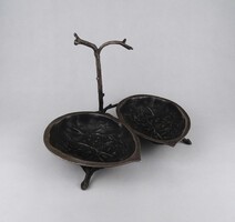 1V254 Antik nagyméretű dió alakú ezüstözött Berndorf asztali zsebóra tartó 22.7 x 33 cm