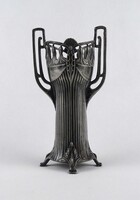 1V388 Antik WMF szecessziós ezüstözött ón vázatartó 16.5 cm