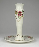 1Q724 Pale Blue Zsolnay Porcelain Candle Holder with Butterfly Design, 14 cm