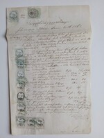 ZA613.6 Régi irat illetékbélyegekkel SZIKSZÓ -Bodolay -Boldizsár - Felsőméra 1868