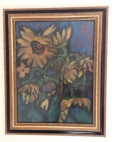 Pap Gyula Napraforgók pasztell