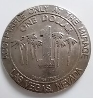 USA - Las Vegas - Mirage 1 Dollár kaszinó zseton token