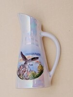 Porcelán mini váza Unterweissbach Tatabánya retro irizáló