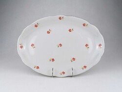 1V347 Régi virágmintás Zsolnay aranyozott porcelán pecsenyés tál