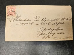 1874-es 5 kr bélyeg levélen