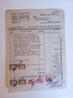 ZA613.20  Régi számla - illetékbélyegekkel -Kiss Bálint Permetezőgépgyára - Ujkécske 1947 - Izsák