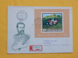 Ajánlott ragjeggyel FDC - 1966. Festmény (I.) - Szinyei Merse Pál: Majális - blokk