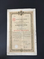 Magyar Korona Országai Járadékkölcsön Államadóssági Kötvény 100 Koronáról 1892.