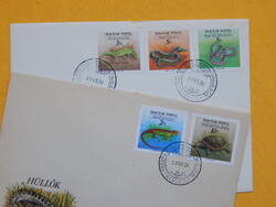 FDC pár 1989. Hüllők - bélyegsor  2db borítékon