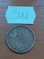 FRANCIAORSZÁG 20 FRANK 1952  Alumínium-Bronz, KAKAS  S188