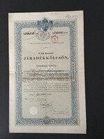 Magyar Korona Országai Járadékkölcsön Államadóssági Kötvény 7900 Koronáról 1895.