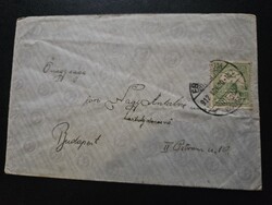1912-es 5 fillér bélyeg levélen Esztergom