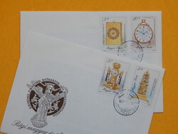 FDC pár 1990. Régi magyar órák bélyegsor  2db borítékon