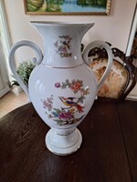 Hollóházi paradicsommadaras nagy váza, 41 cm