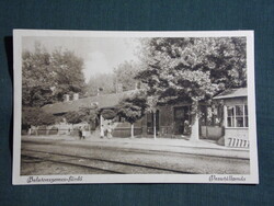 Képeslap,Balatonszemes fürdő,Vasútállomás látkép részlet,Divald Bp. kiadás,1925-