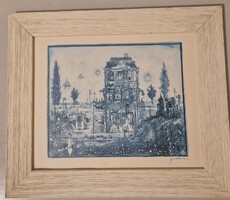 Gross Arnold: szignált ofszet Művésztelep