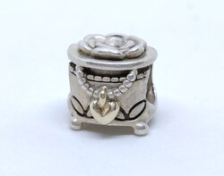 Pandora sterling ezüst és 14k arany ékszerdoboz charm