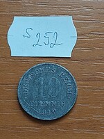NÉMET BIRODALOM DEUTSCHES REICH 10 PFENNIG 1919 Cink, II. Vilmos  S252