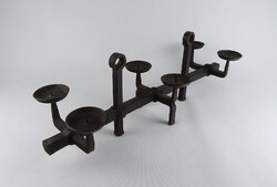 1P582 Régi hatállásos kovácsoltvas gyertyatartó csillár 61 cm