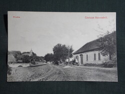 Képeslap,Bakocza,Bakóca,Fő-utca,bolt,üzlet,híd,templom,utca látkép,részlet, 1912-