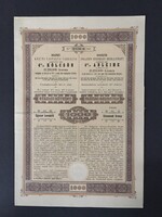 Budapesti Közúti Vaspálya Társaság Részlet-kötvény 1905.