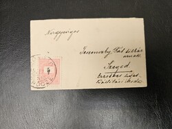 1899-es 5 kr bélyeg levélen Nógrád verőcze bélyegző