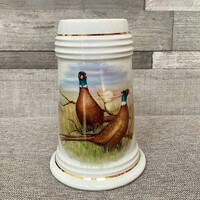 Hollóháza Hungary fácános porcelán korsó