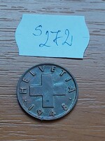 SVÁJC 2 RAPPEN 1948 B,  BRONZ  S272