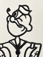 POPEY A TENGERÉSZ RETRO FALIDÍSZ MŰANYAG RAJZFILM MESE FIGURA 17.5 CM