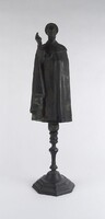 1T104 Régi nagyméretű patinás bronz szerzetes szobor 49.5 cm