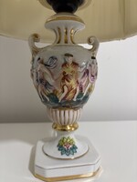 Capodimonte asztali figuràlis majolika lámpa 40cm