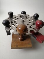 ART DECO NIKKELEZETT VAS BÉLYEGZŐ TARTÓ