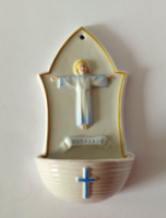 RÉG PAJZS JELZETT ZSOLNAY PORCELÁN SZENTELTVÍZTARTÓ 1930-40-ES ÉVEK