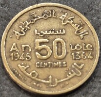 Marokkó 50 centime, (1364) 1945.