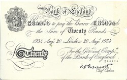 20 font pound pounds 1934.08.20. London Anglia Nagyon szép