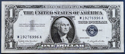 USA 1 Dollár 1957 B, F++. (dátum a sorszámban).