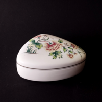 HOLLÓHÁZI PORCELÁN BONBONIER,DOBOZ,ÉKSZERTARTÓ HORTENZIA MINTÁVAL