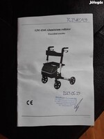 GM 4260 alumínium rollátor/gurulós járókeret, új!
