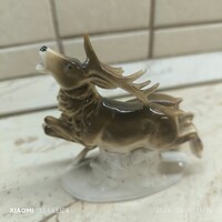 Retro Zsolnay porcelán szarvas  eladó! 13 cm