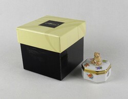 1U190 Herendi Milles Fleurs mintás mini porcelán bonbonier eredeti dobozában
