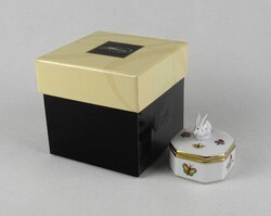 1U192 Herendi Viktoria mintás mini húsvéti nyulas porcelán bonbonier eredeti dobozában