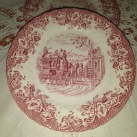 Postakocsi jelenetes süteményes kistányérok