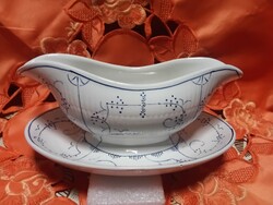 Antik belga porcelán,  szószos kínáló tál