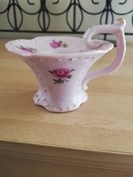Antik rózsás porcelán sétáló gyertyatartó