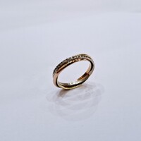 14 Karátos 3,16g. Cirkónia köves női dupla sárga-vörös arany gyűrű (No.: 25/145.)