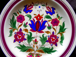 Hollóházi kézzel festett minta  porcelán   fali tál