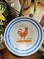 Régi hollóházi kakasos falitányér,23 cm