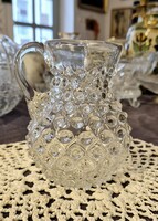 Bütykös kancsó, Zemplén 19. sz. vége, színtelen hutaüveg m:12 cm